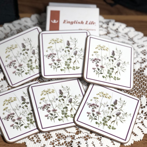 Vintage Coasters English Life Herbs made in England set of 6 - Picture 4 of 6